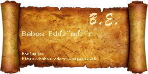 Babos Edömér névjegykártya